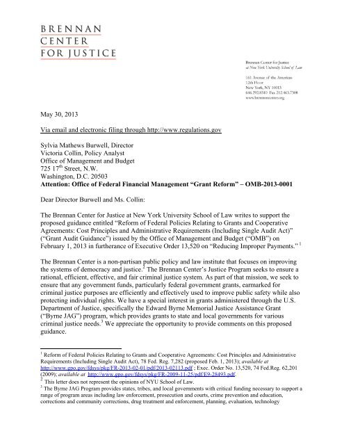 Download the Letter [PDF] - Brennan Center for Justice