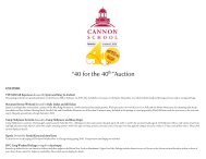 “40 for the 40th”Auction - Cannon School