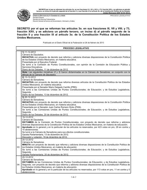 Proceso Legislativo - CÃ¡mara de Diputados