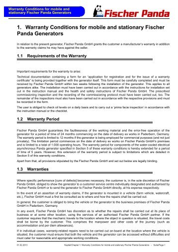1. Warranty Conditions for mobile and stationary Fischer Panda ...