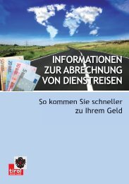 INFORMATIONEN ZUR ABRECHNUNG VON DIENSTREISEN - pv ...