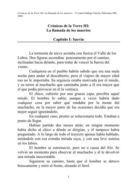 CrÃ³nicas de la Torre III: La llamada de los muertos ... - Laura Gallego