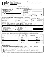 Employee Application Form - Unity Health Insurance