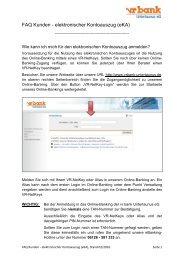 FAQ Kunden - elektronischer Kontoauszug - vr bank Untertaunus eG