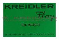 Kreidler Flory Bedienungsanleitung MF 12 - Kreidler Original