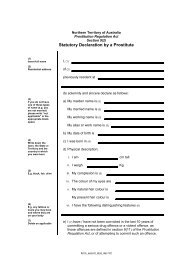 Statutory Declaration by a Prostitute - Department of Business