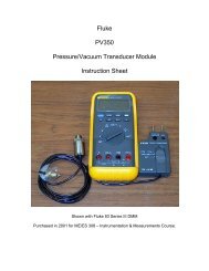 Fluke PV350 Pressure/Vacuum Transducer Module Instruction Sheet