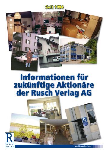 Informationen für zukünftige Aktionäre der Rusch Verlag AG