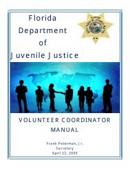 Volunteer Coordinator Manual - Florida Department of Juvenile Justice