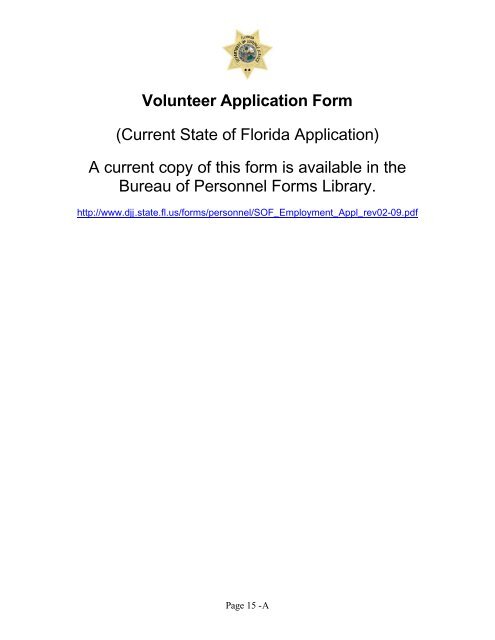 Volunteer Coordinator Manual - Florida Department of Juvenile Justice