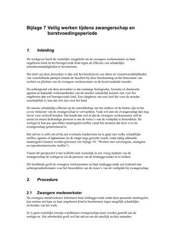 Bijlage 7 Veilig werken tijdens zwangerschap en ...