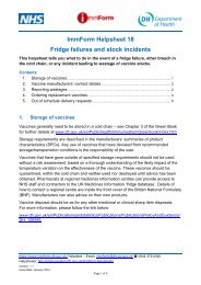 ImmForm Helpsheet 18 | Fridge failures and stock incidents