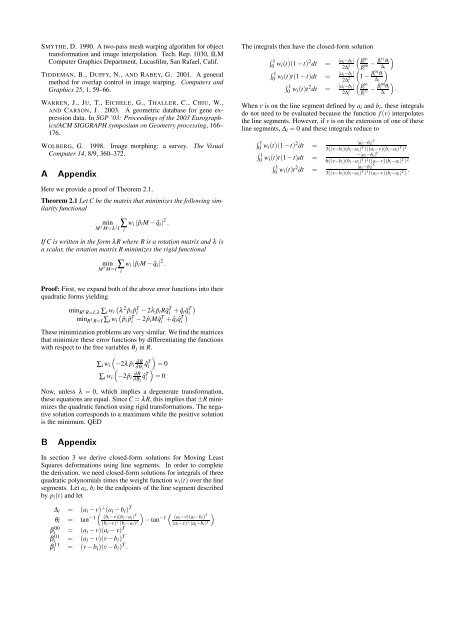 Image Deformation Using Moving Least Squares - TAMU Computer ...