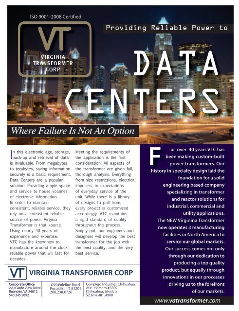 Data Centers.pdf - Virginia Transformer Corp