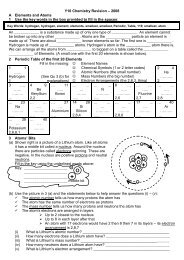 Y10 Revision â Chemistry in the Supermarket