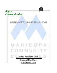 Aspen Communications munications - Maricopa Community Colleges