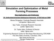 Simulation and Optimization of Metal Forming Processes