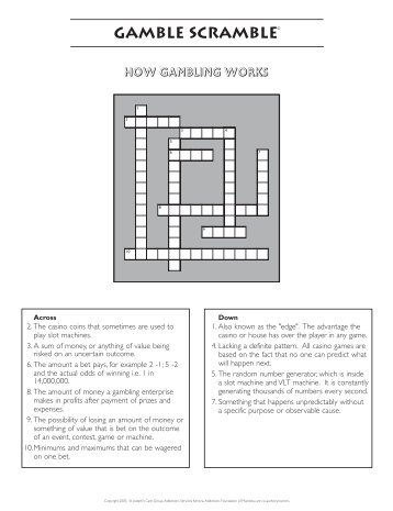 Gamble Scramble revised - ProblemGambling.ca