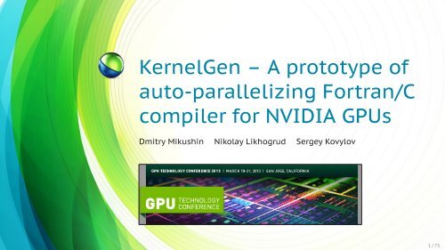 Kernelgen KernelGen - GPU Technology Conference
