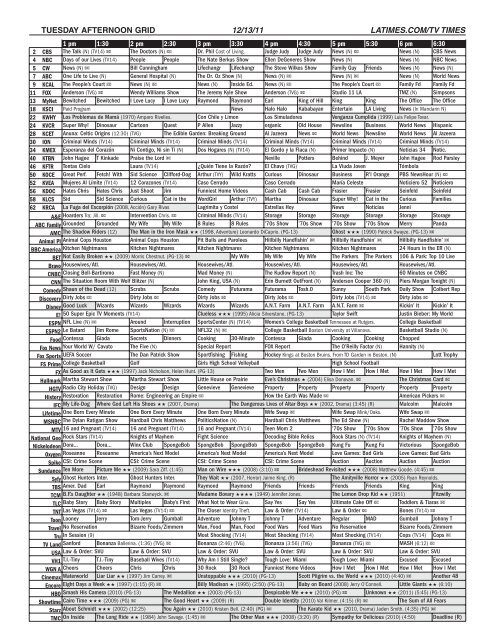 SUNDAY MORNING GRID 12/11/11 LATIMES.COM/TV TIMES