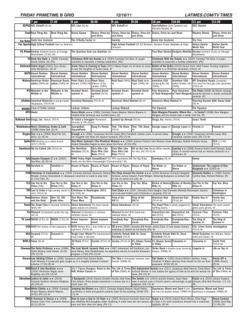 SUNDAY MORNING GRID 12/11/11 LATIMES.COM/TV TIMES