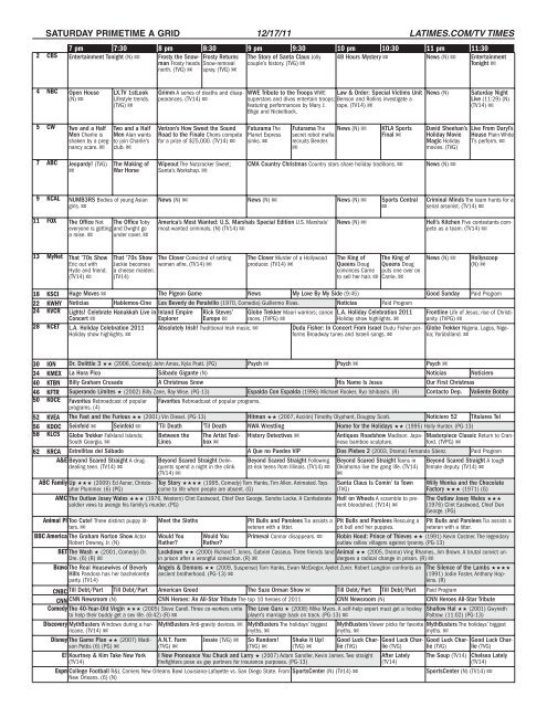 SUNDAY MORNING GRID 12/11/11 LATIMES.COM/TV TIMES