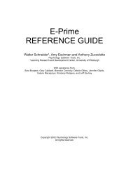 E-Prime REFERENCE GUIDE - System for Teaching Experimental ...