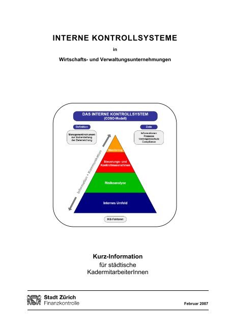 INTERNE KONTROLLSYSTEME - Stadt ZÃ¼rich