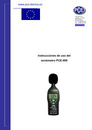 Manual del sonómetro PCE-999. - PCE Ibérica