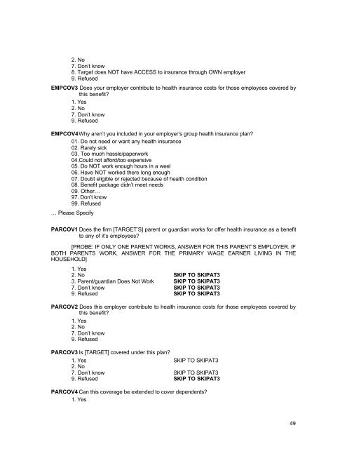 2003 findings with survey instrument - Shadac