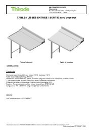 TABLES LISSES ENTREE / SORTIE avec dosseret - Thirode ...