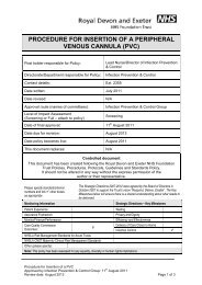 Procedure for Insertion of a PVC - Royal Devon & Exeter Hospital