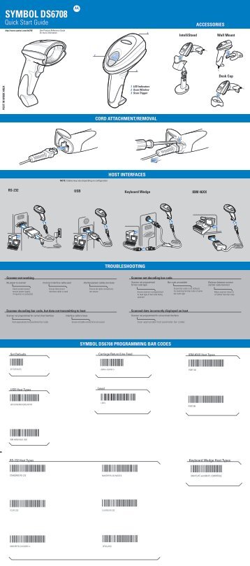 Symbol DS6708 Quick Start Guide - Barcode Scanners