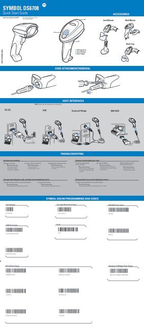 Symbol DS6708 Quick Start Guide - Barcode Scanners