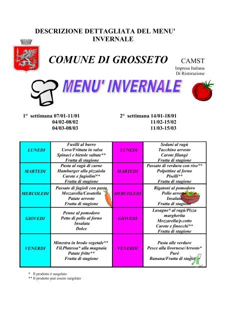 menÃ¹ invernale - Comune di Grosseto