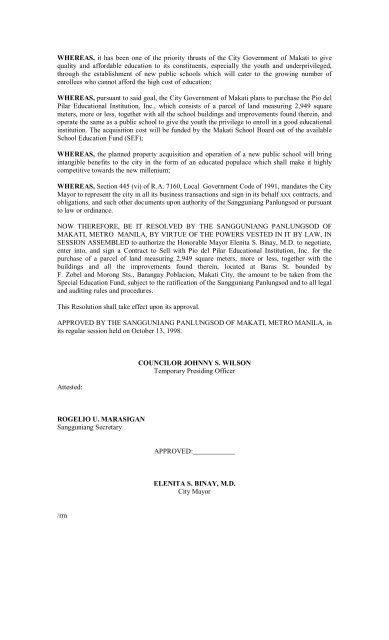 Councilor JOHNNY S. WILSON â Temporary Presiding Of - Makati