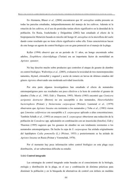 BiologÃ­a del gusano de alambre (Agriotes spp.) - Nasdap.ejgv ...