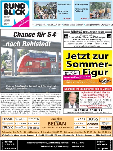Chance für S 4 nach Rahlstedt