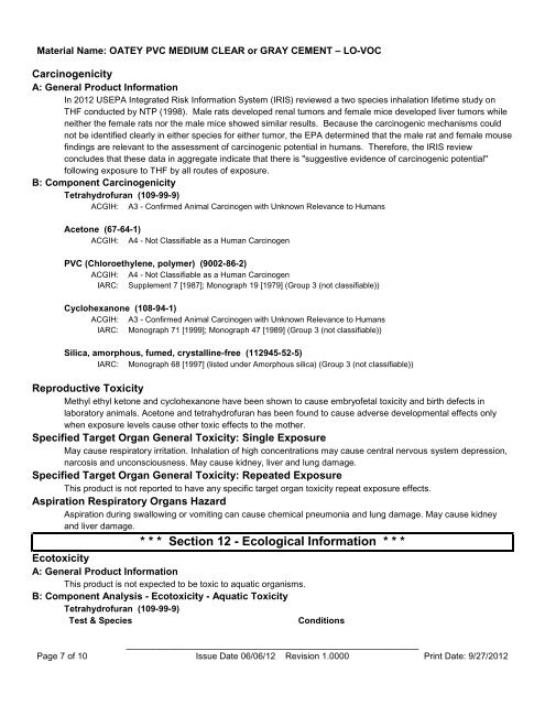 MSDS - Oatey