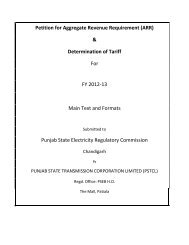 PSTCL ARR Tariff Petition for the financial year 2012-13