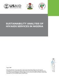 SUSTAINABILITY ANALYSIS OF HIV/AIDS SERVICES IN NIGERIA