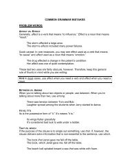 COMMON GRAMMAR MISTAKES PROBLEM WORDS Generally ...