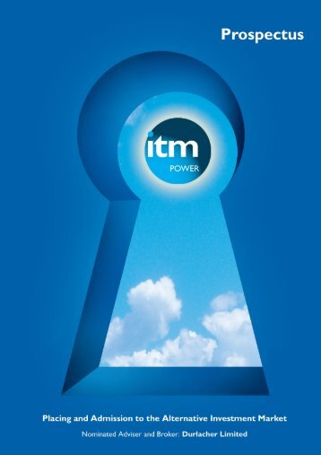 ITM Power Plc AIM Admission Document