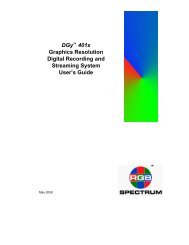DGy 401x Graphics Resolution Digital Recording ... - RGB Spectrum
