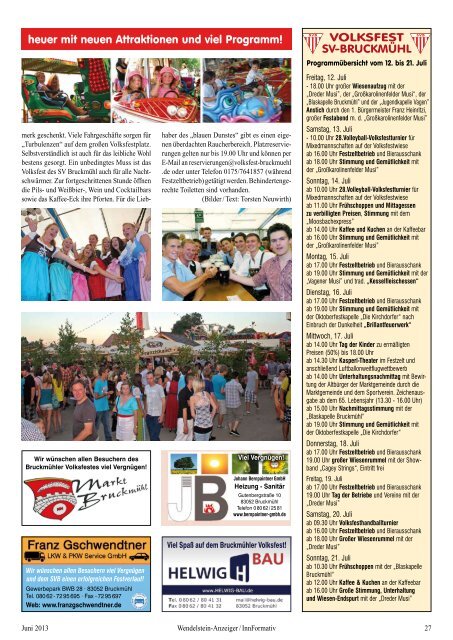 Ausgabe vom Juli 2013 - Wendelstein Anzeiger