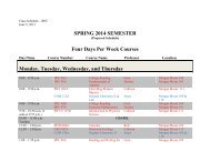 Spring 2014 Class Schedule - Brewton-Parker College