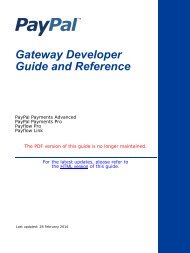 Payflow Gateway Developer Guide and Reference