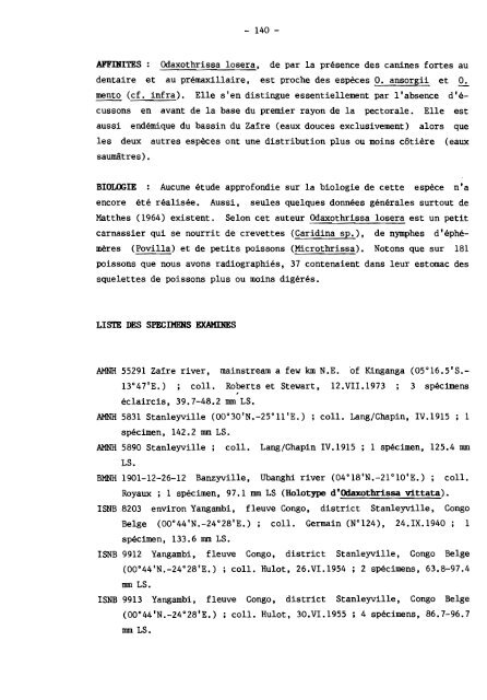 rÃ©vision systÃ©matique des clupeidae d'eau douce de l'ouest et du ...