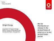 Origin Energy Not for Distribution or release in the United States of ...