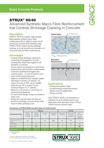 STRUXÂ® 90/40 Advanced Synthetic Macro Fibre ... - W.R. Grace